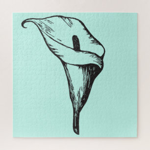 Quebra-cabeça Mint Green Calla Lily Botânica Flower Floral