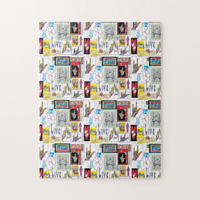 Quebra-cabeça Mistura da arte do ASL (Vertical)