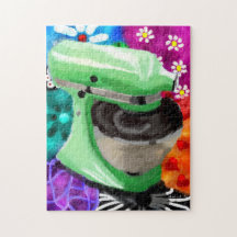 Misturador Funky Abstrato Art Verde Rosa