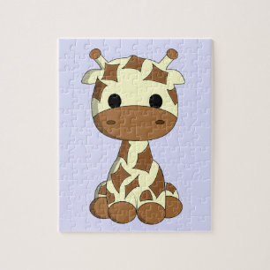 Quebra-cabeça Miúdos bonitos dos desenhos animados do girafa do