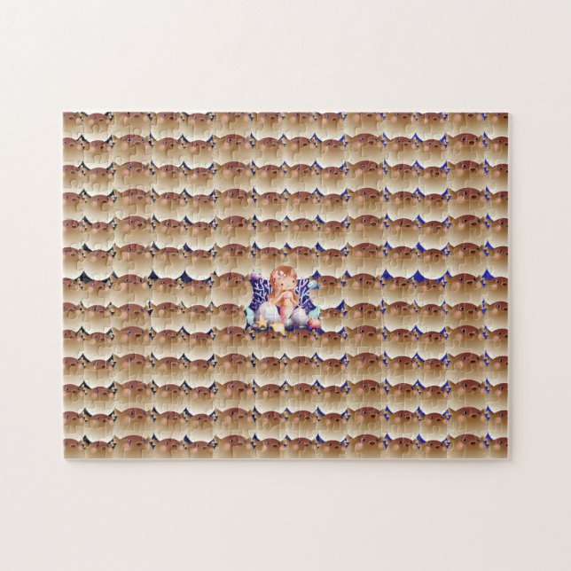 Quebra-cabeça miúdos, peixes-pufe mágicos de sereia debaixo do m (Horizontal)