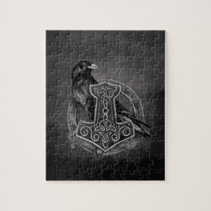 Quebra-cabeça Mjolnir - o martelo do Thor e do corvo