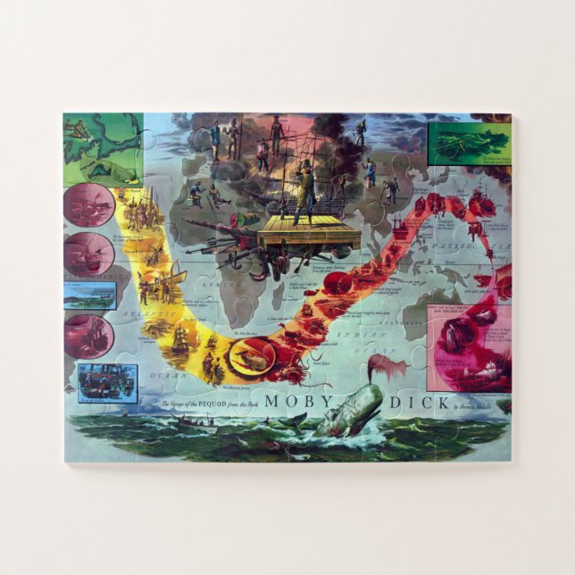 Quebra-cabeça Moby Dick Herman Melville A Viagem do Pequod (Horizontal)