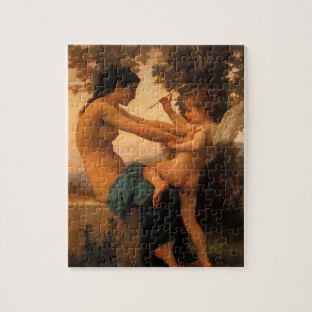Quebra-cabeça Moça defendendo-se de Cupido de Bouguereau (Vertical)