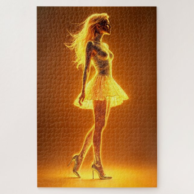 Quebra-cabeça Moda iluminada por sol com brilho de neon (Vertical)