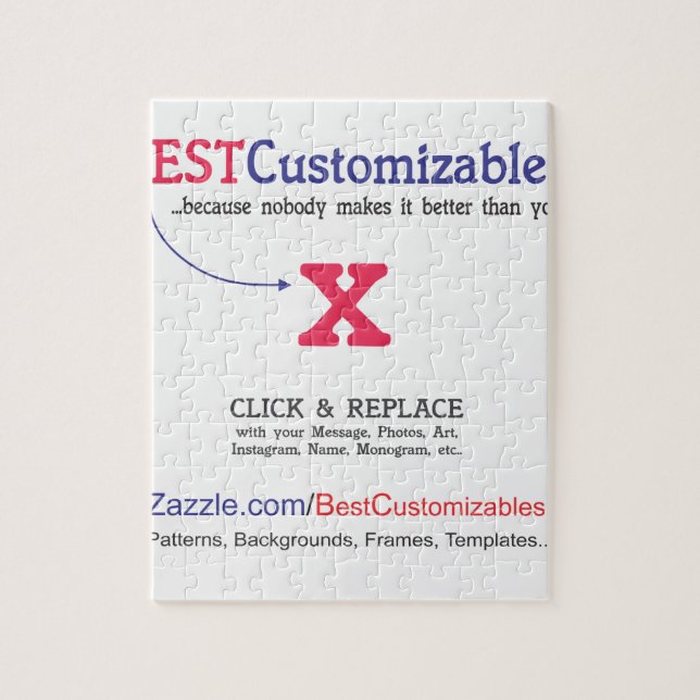 Quebra-cabeça Modelo customizável do presente (Vertical)