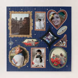 Quebra-cabeça Modelo de Colagem de 11 Fotos Personalizadas Retro