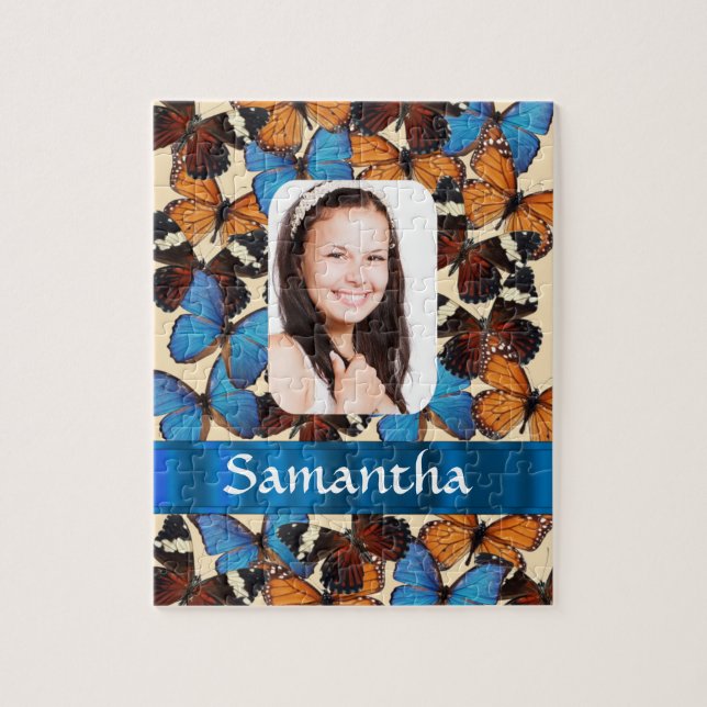 Quebra-cabeça Modelo de foto de colagem de borboletas (Vertical)