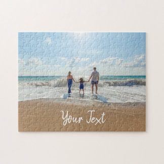 Quebra-cabeça Modelo de Foto Personalizada e Texto Personalizado
