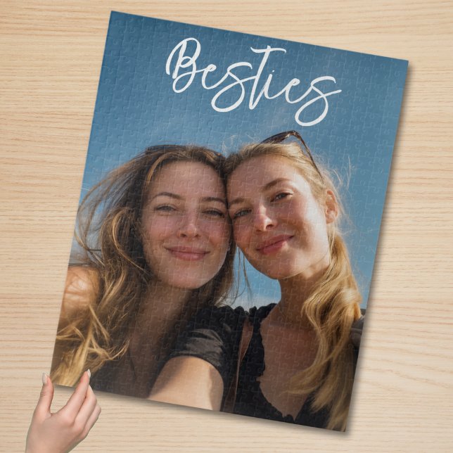 Quebra-cabeça Modelo de Fotografia de Besties Personalizadas (Criador carregado)