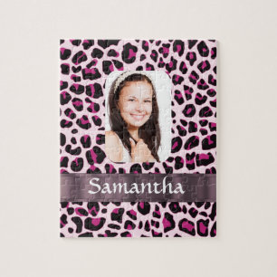 Quebra-cabeça Modelo de fotografia de leopardo rosa