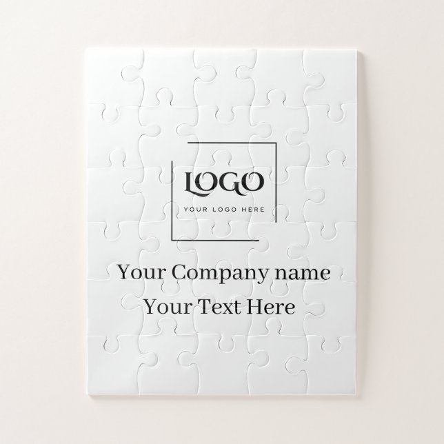 Quebra-cabeça Modelo de logotipo personalizado elegante (Vertical)