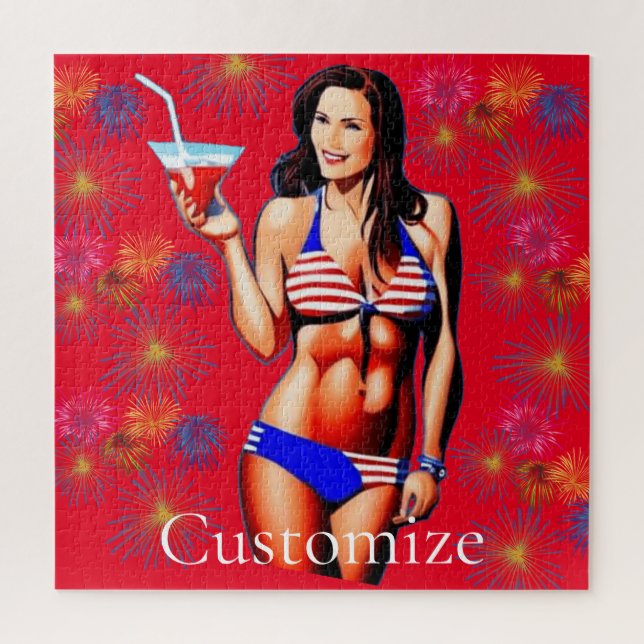 Quebra-cabeça Modelo de Malhação Bikini Patriótico Thunder_Cove (Vertical)