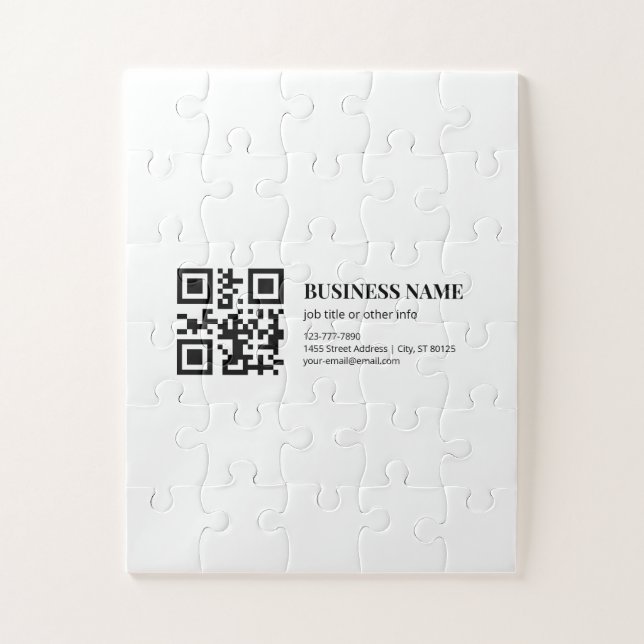 Quebra-cabeça Modelo de Nome Comercial de Código QR Personalizad (Vertical)