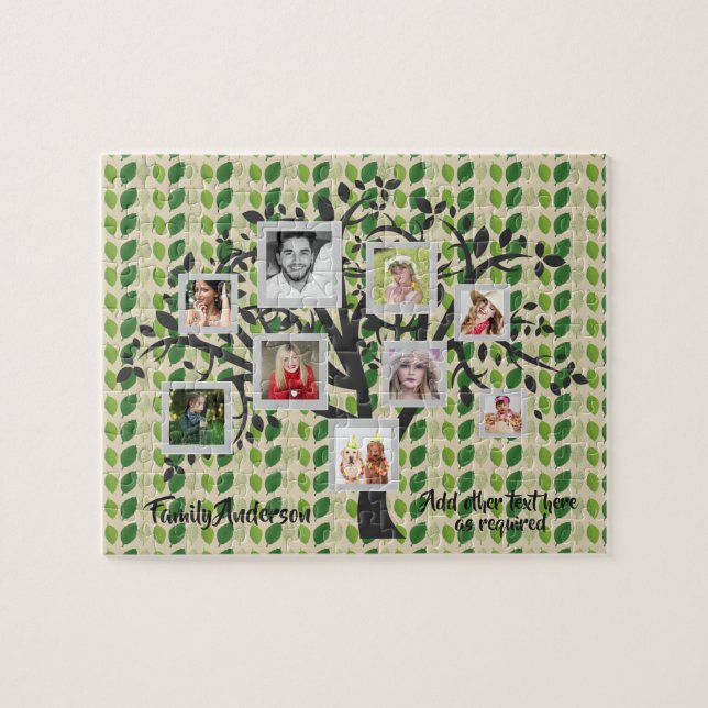 Quebra-cabeça Modelo Personalizado 2 da Árvore da Família de Col (Horizontal)