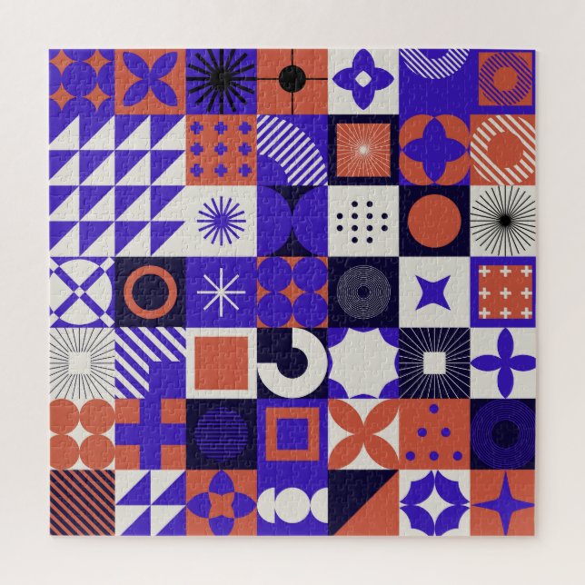 Quebra-cabeça Modern Bauhaus: Padrão Geométrico Negrito. (Vertical)