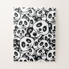 Quebra-cabeça Modern Black and White Cute Panda Bear Pattern