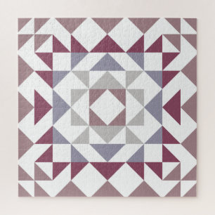 Quebra-cabeça Modern Farmhouse Rustic Dusty Mauve Quilt Block