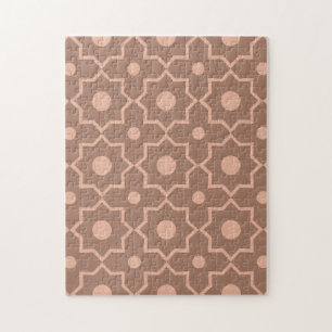 Quebra-cabeça Modern Mocha Mousse Forma Geométrica Rosa Dusty