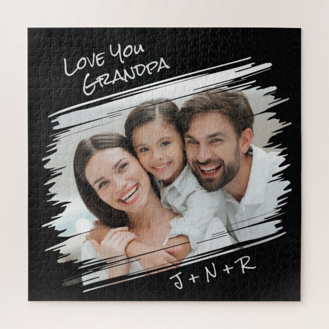 Quebra-cabeça Modern Street Art Adicionar Sua Foto Ama Seu Avô (Vertical)