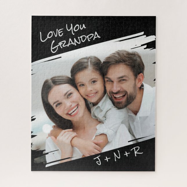 Quebra-cabeça Modern Street Art Adicionar Sua Foto Ama Seu Avô (Vertical)