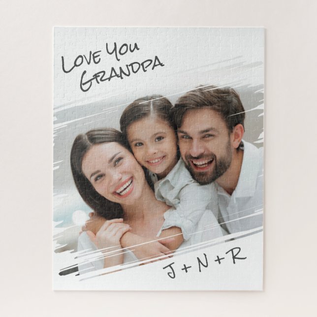 Quebra-cabeça Modern Street Art Adicionar Sua Foto Ama Seu Avô (Vertical)