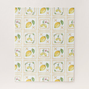 Quebra-cabeça Modern Watercolor Lemons Frutas de Citros