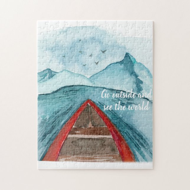 Quebra-cabeça Modern Watercolor Nature Veja A Cotação Mundial (Vertical)