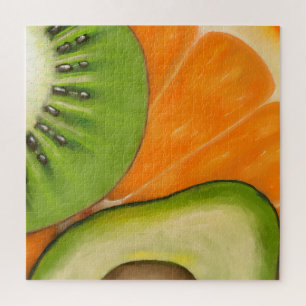 Quebra-cabeça moderno cheio de frutas
