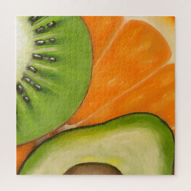 Quebra-cabeça moderno cheio de frutas (Vertical)