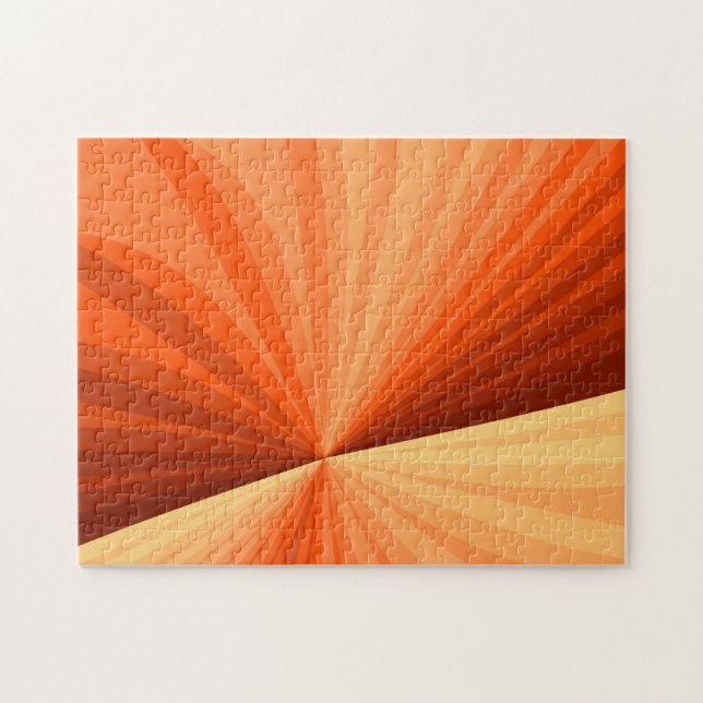Quebra-cabeça Moderno Gráfico Fractal Abstrato Laranja Vermelho  (Horizontal)