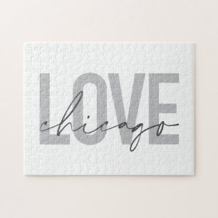Quebra-cabeça Moderno, legal, simples, mínimo, design Love Chica