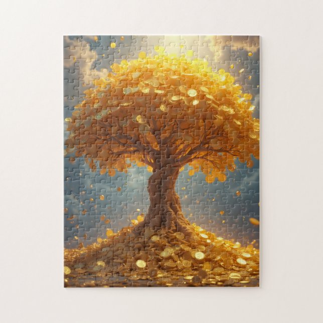 Quebra-cabeça Moedas de ouro de árvores de ouro (Vertical)