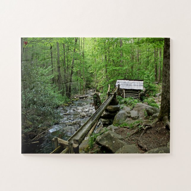 Quebra-cabeça Moinho Antigo Gatlinburg Tennessee (Horizontal)