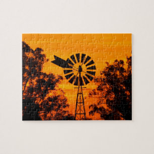 Quebra-cabeça Moinho de vento ao pôr do sol, Austrália