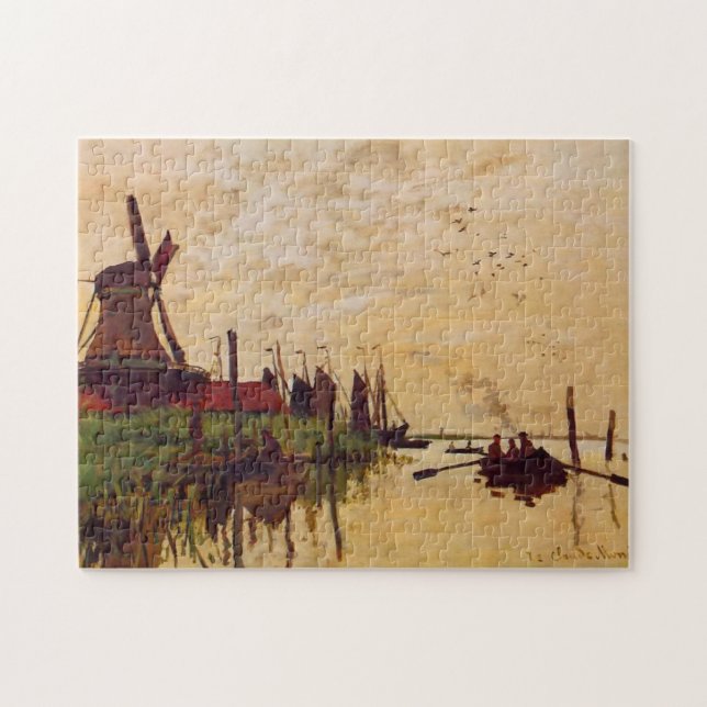 Quebra-cabeça Moinho de vento em Zaandam Monet de Belas Artes (Horizontal)
