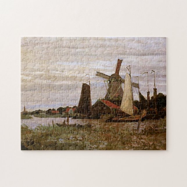 Quebra-cabeça Moinho de vento em Zaandam Monet de Belas Artes (Horizontal)