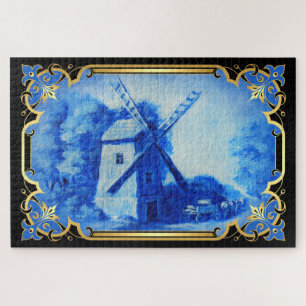 Quebra-cabeça Moinho de vento suíço/norueguês/neerlandês, azul