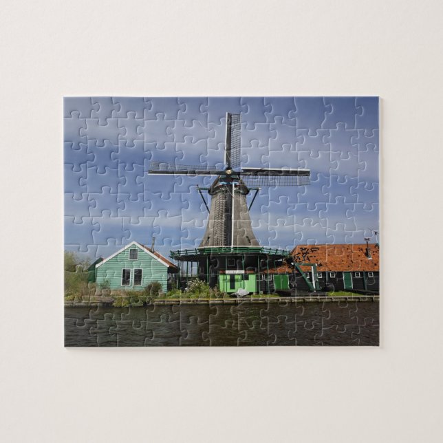 Quebra-cabeça Moinho de vento, Zaanse Schans, Holanda, Países Ba (Horizontal)