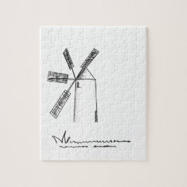 Quebra-cabeça moinho em fundo branco