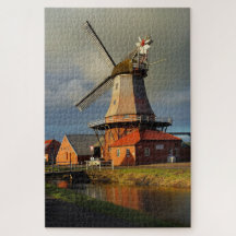 Moinho Ostfriesland Holandês Moer Grãos Puzzle Jig