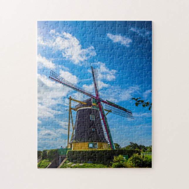Quebra-cabeça Moinhos de vento de Amsterdã Holanda. (Vertical)