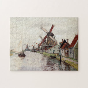 Quebra-cabeça Moinhos de vento em Holland Monet Fine Art