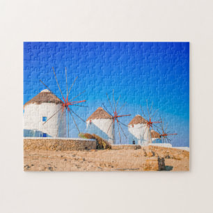 Quebra-cabeça Moinhos Tradicionais na Ilha Mykonos, Grécia