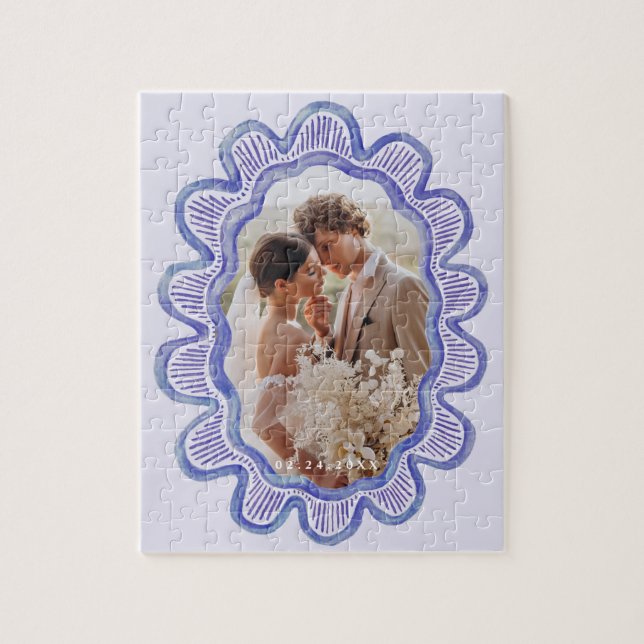 Quebra-cabeça Moldura de fotografia oval, com pintura manual, de (Vertical)