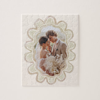 Quebra-cabeça Moldura de fotografia oval com pintura manual em b