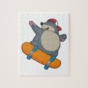 Quebra-cabeça Mole como skater com skate