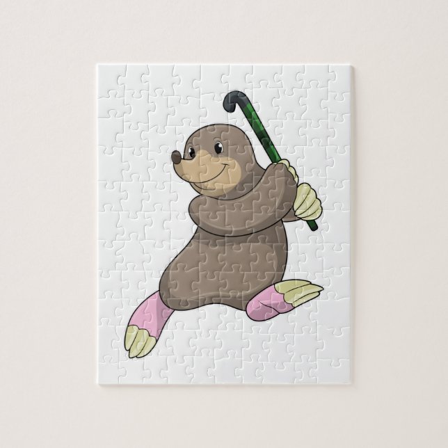 Quebra-cabeça Mole no Hockey com Taco de Hóquei (Vertical)