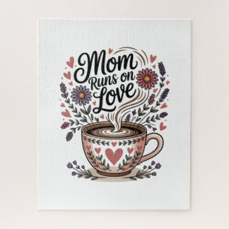 Quebra-cabeça Mom Runs On Love