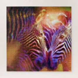 Quebra-cabeça Momento tenro zebra pastel arte contemporânea anim